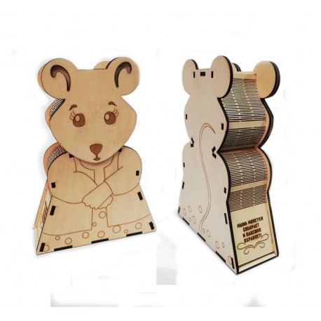 Laser Cut Piggy Bank Mouse Shaped Free Vector File