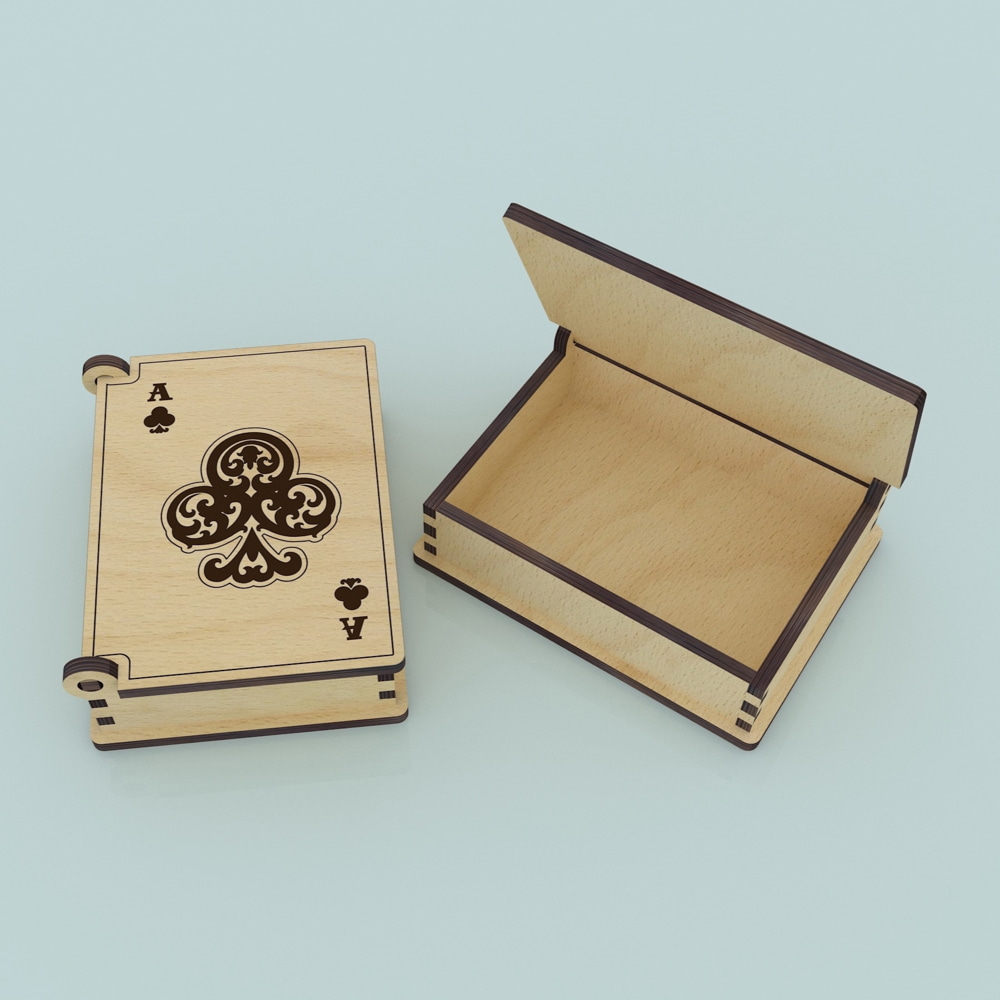 Laser Cut Playing Card Box Free DXF File