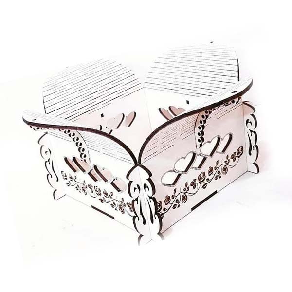 Laser Cut Plywood Jewelry Box With Heart Template Wooden Gift Box 4mm Free Vector File