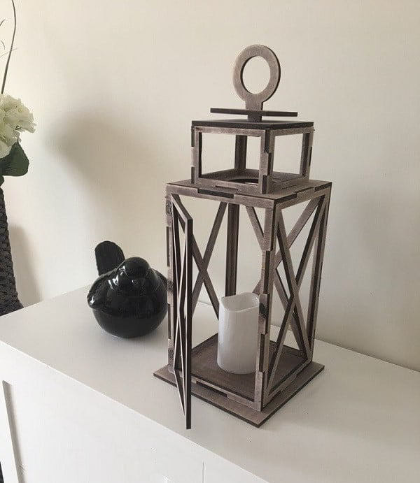 Laser Cut Plywood Lantern Free Vector File