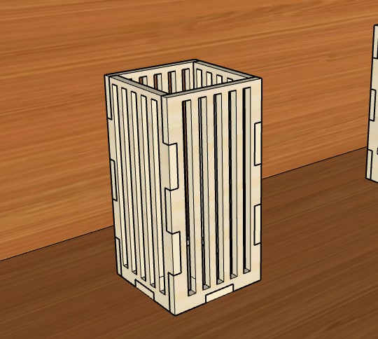 Laser Cut Plywood Pen Pencil Holder Box 4mm Free DXF File