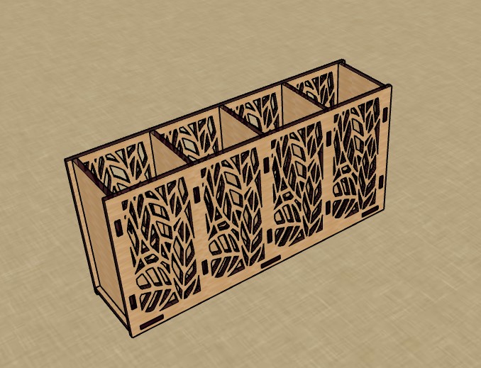 Laser Cut Plywood Personalized Pencil Holder Pen Box Free Vector File
