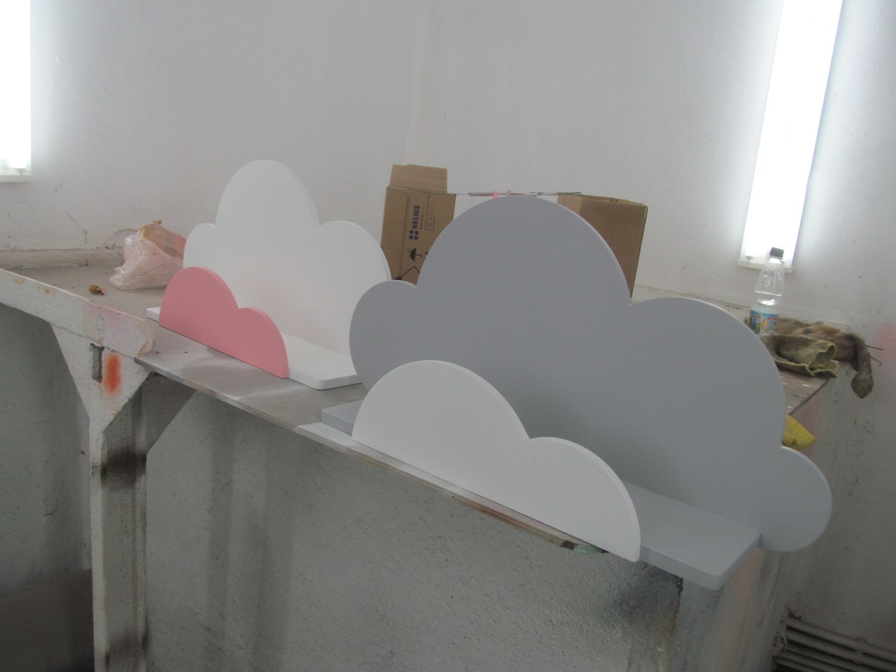 Laser Cut Plywood Shelf 10mm 15mm Clouds 3d Puzzle Free Vector File