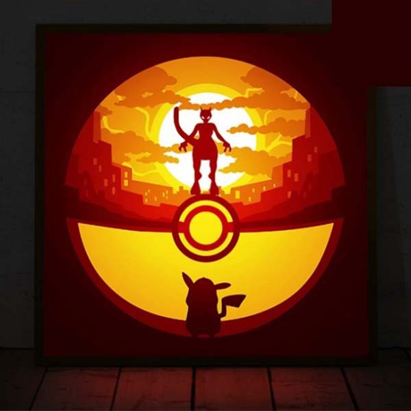 Laser Cut Pokeymon Light Box Lamp Free DXF File