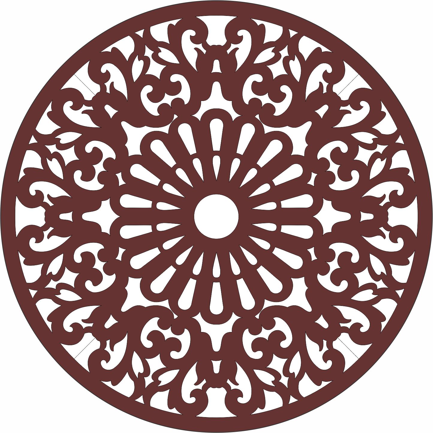 Laser Cut Privacy Partition Round Lattice Pattern Free DXF File