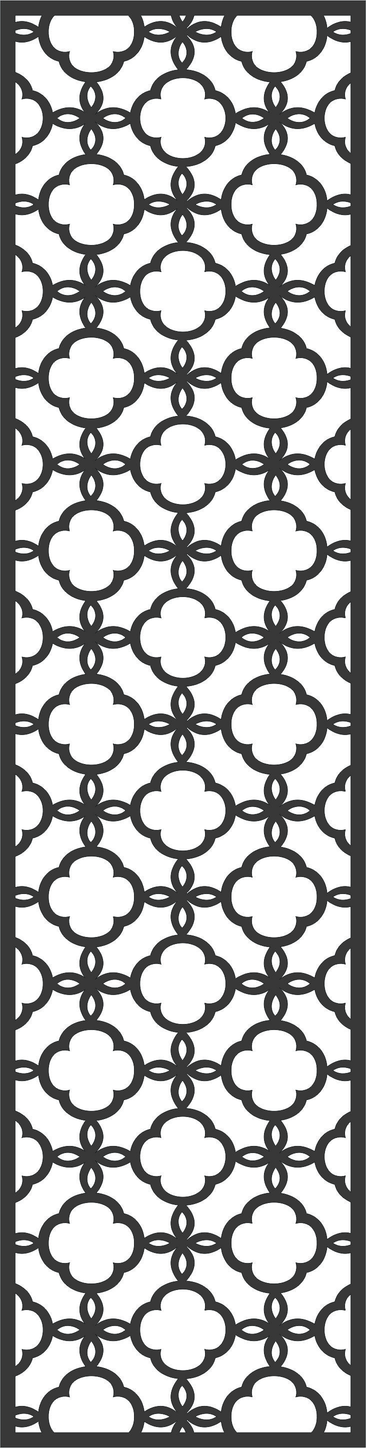 Laser Cut Privacy Partition Window Lattice Pattern Free DXF File