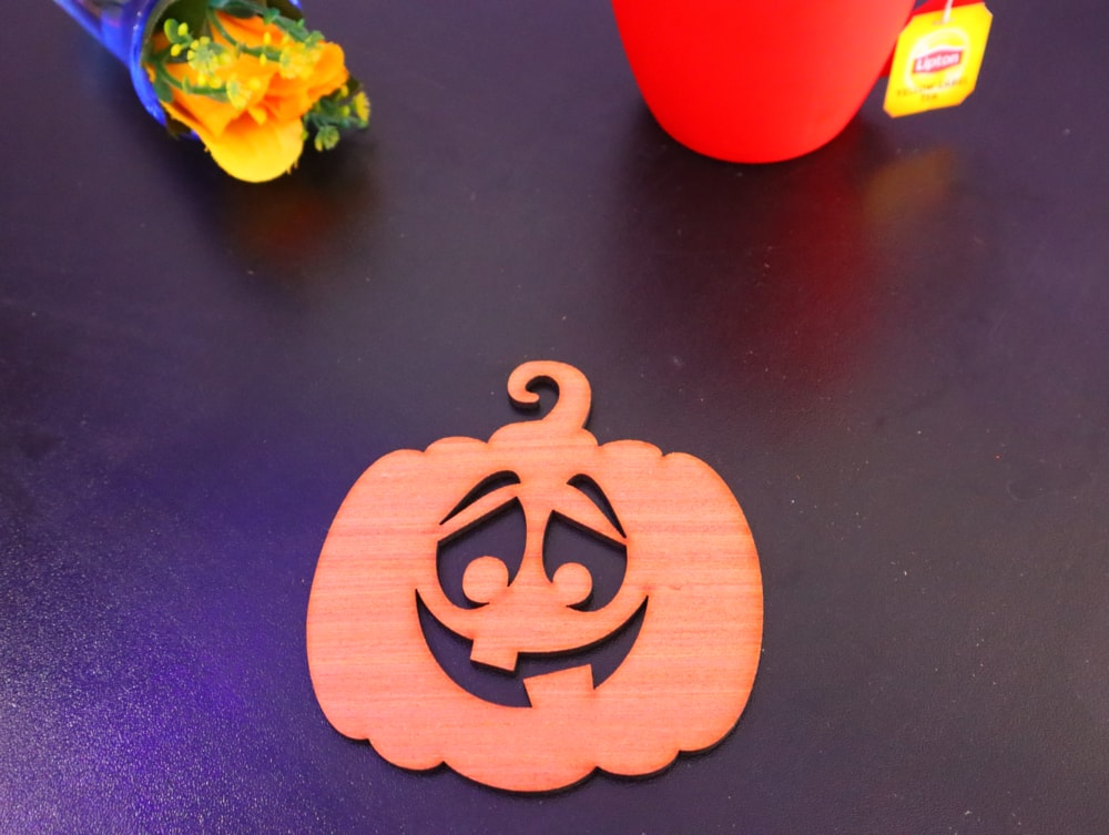 Laser Cut Pumpkin Halloween Coasters Free DXF File