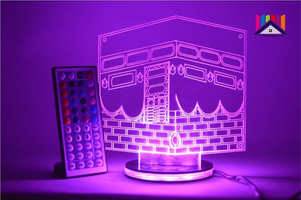 Laser Cut Ramadan Eid 3d Night Light Mecca Masjid Islamic Muslim Free DXF File