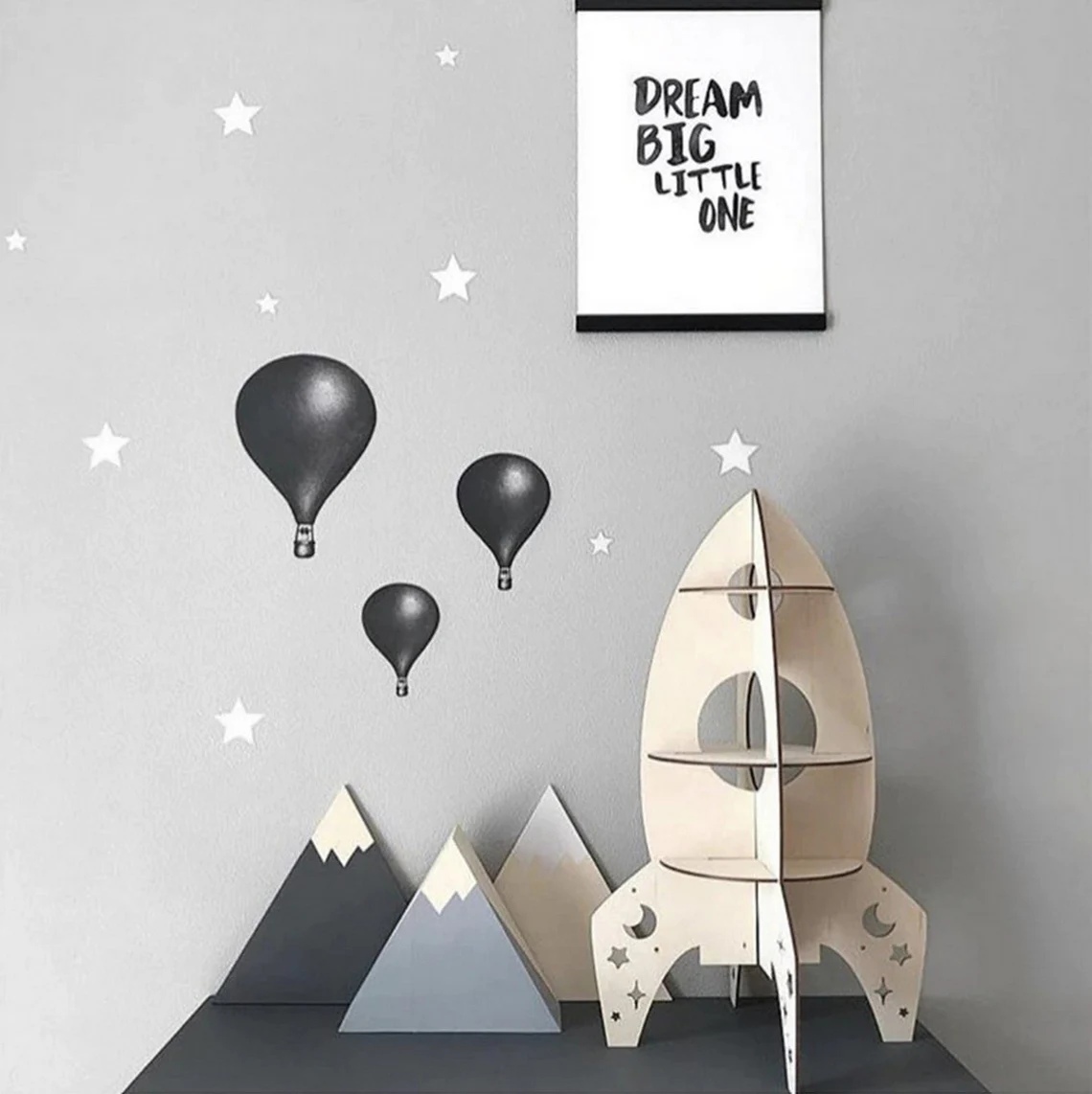 Laser Cut Rocket Nursery Shelf Plywood 6mm Free Vector File