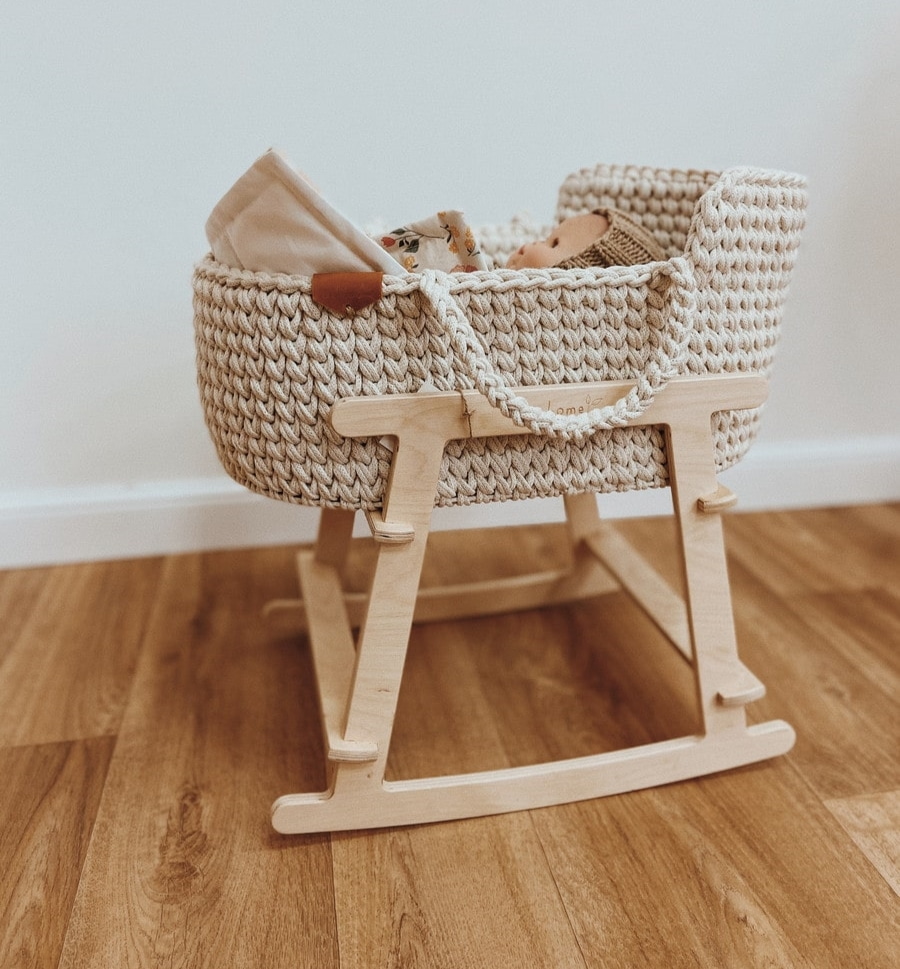 Laser Cut Rocking Moses Basket Stand Rocking Bassinet Stand Cradle For Dolls Free Vector File