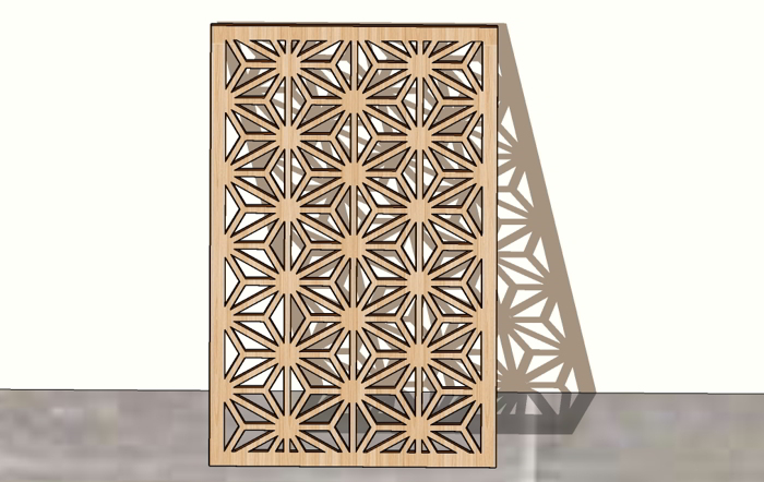 Laser Cut Room Divider Grill Privacy Screen Floral Decorative Partition Panel Free DXF File