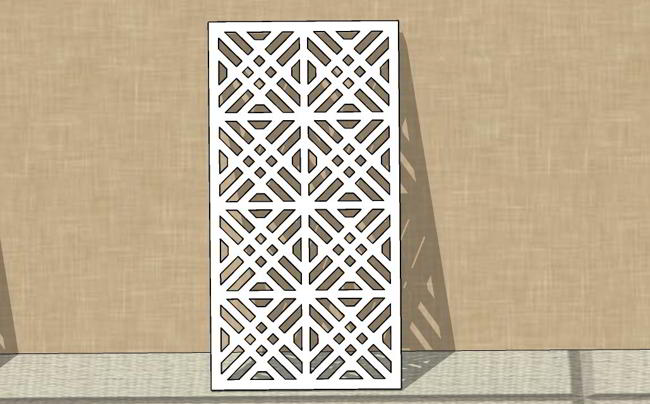 Laser Cut Room Divider Grill Screen Floral Decorative Partition Panel Free DXF File