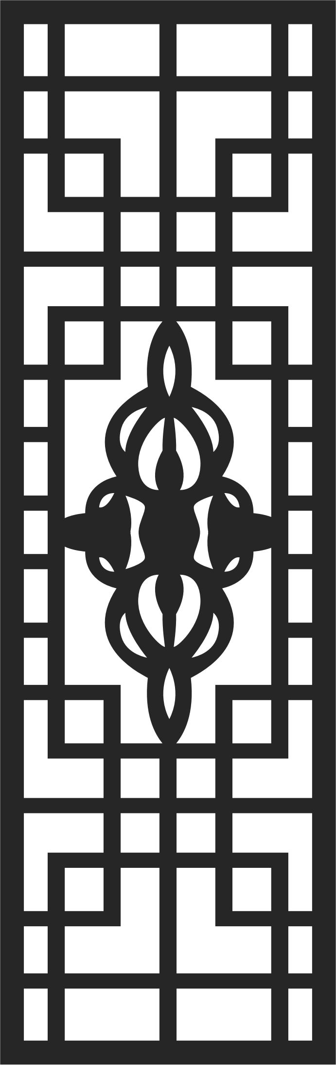 Laser Cut Room Divider Seamless Floral Floral Lattice Stencil Design Free DXF File