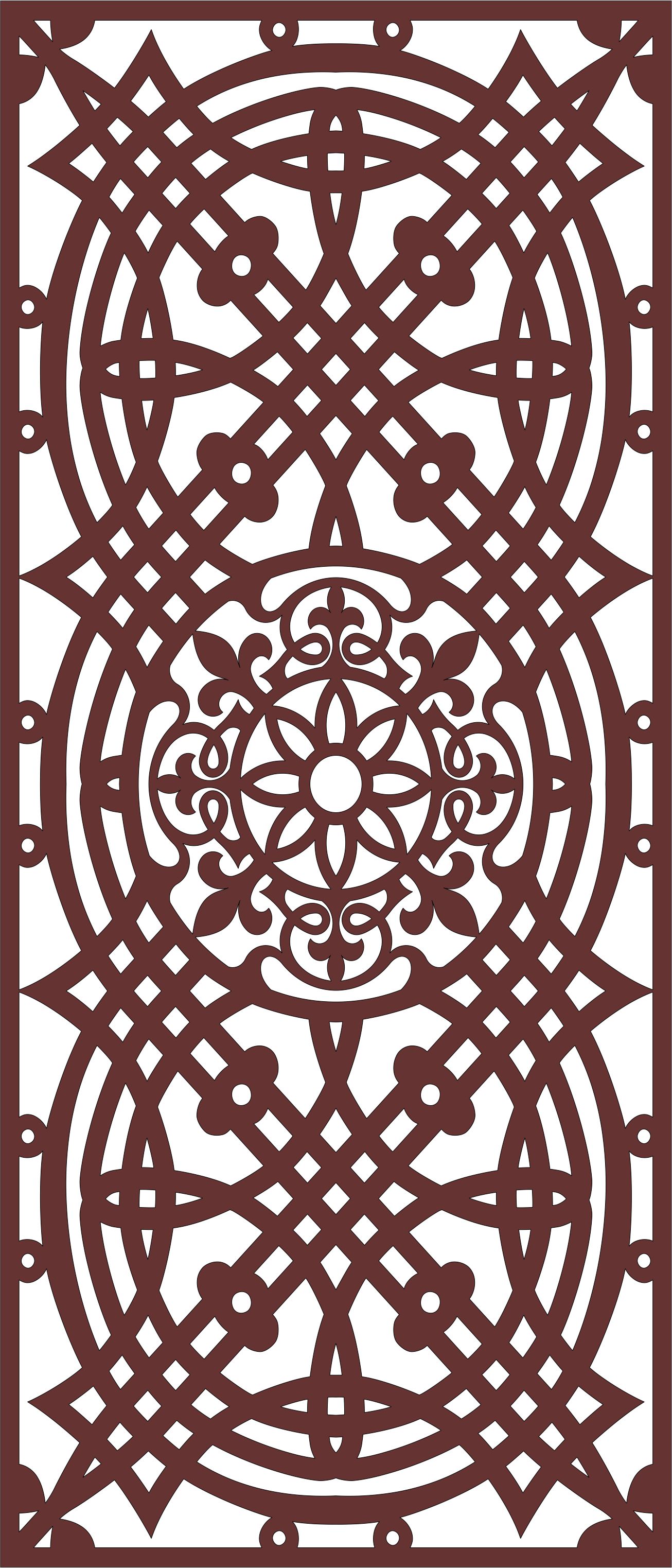 Laser Cut Room Divider Seamless Floral Lattice Design Free DXF File