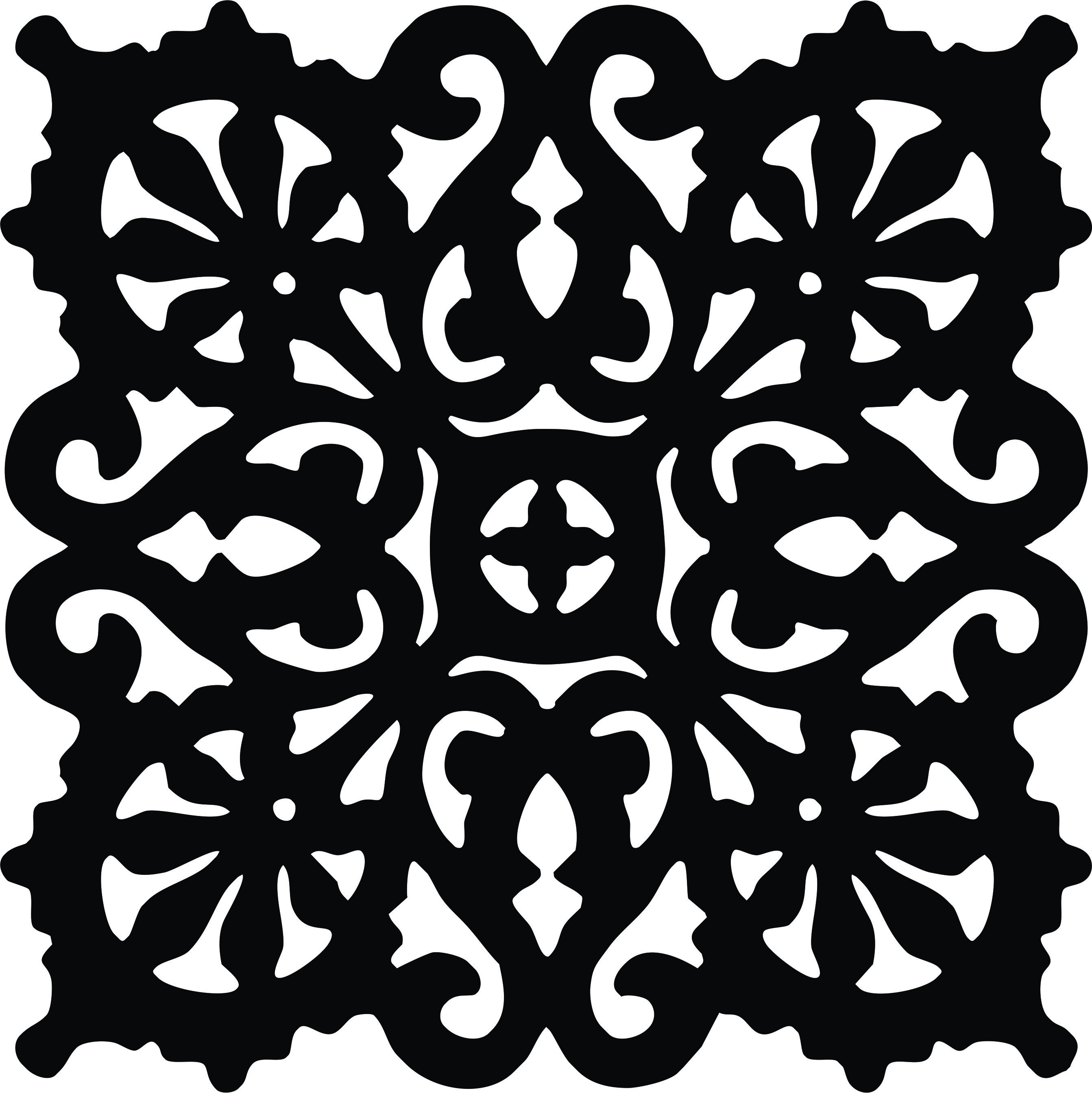 Laser Cut Room Divider Seamless Floral Lattice Stencil Panel Free DXF File
