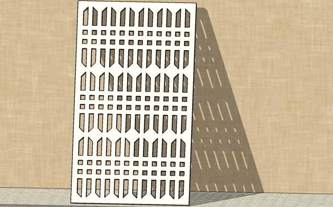 Laser Cut Room Separator Grill Seamless Geometric Gradient Grill Free DXF File
