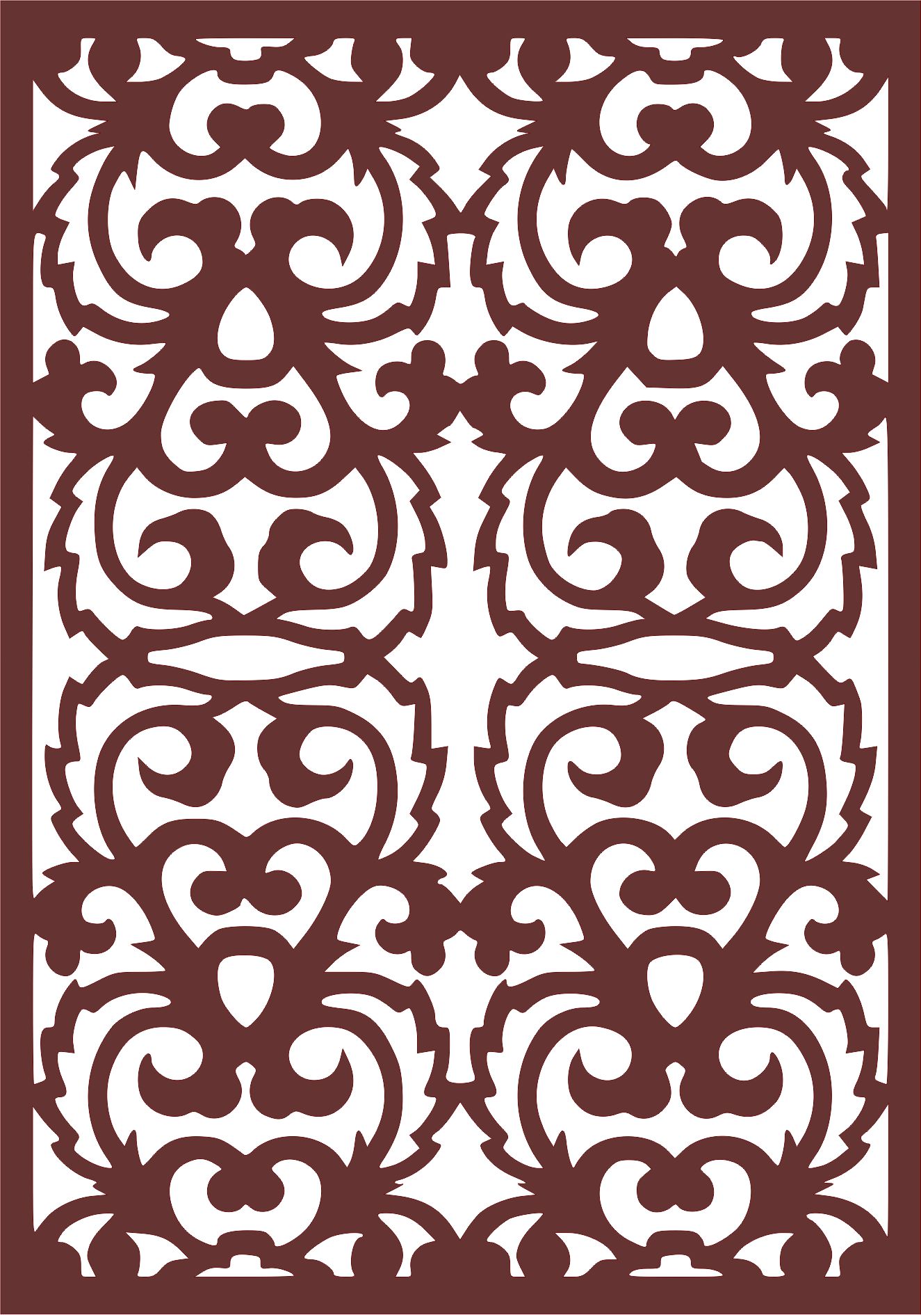 Laser Cut Room Separator Seamless Floral Jali Design Free DXF File