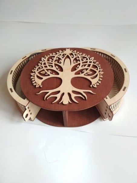 Laser Cut Round Tool Box Free DXF File