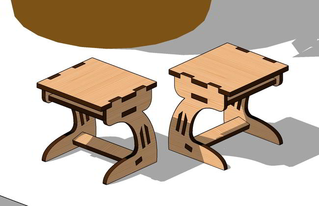 Laser Cut School Miniature Table Toy Dollhouse Free DXF File