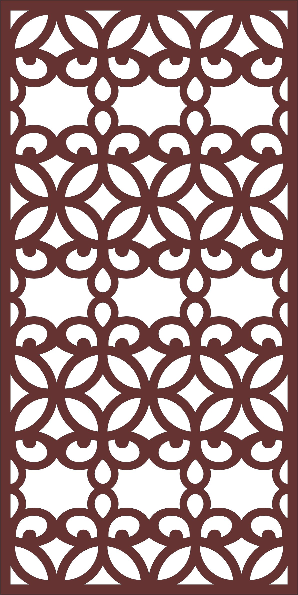 Laser Cut Seamless Floral Jali Panel Room Divider Free DXF File