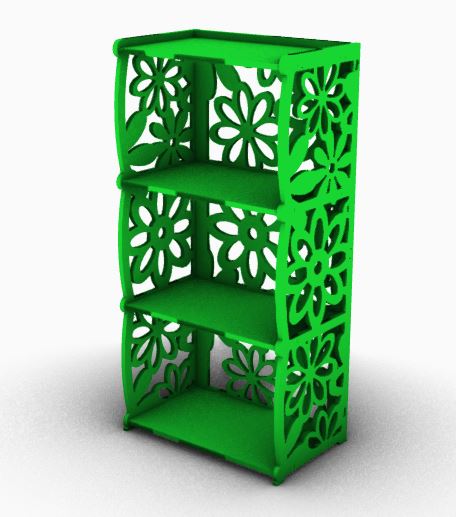 Laser Cut Shelf Bookcase Free Vector File