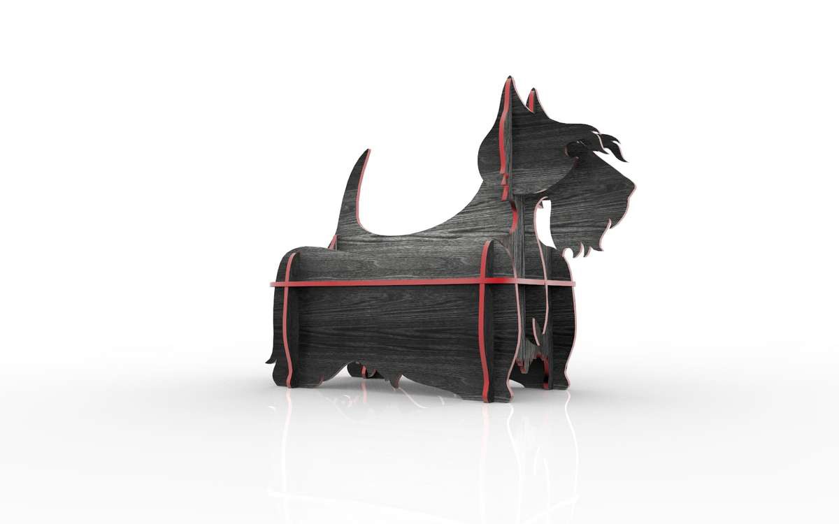 Laser Cut Shelf Dog Layout Free Vector File