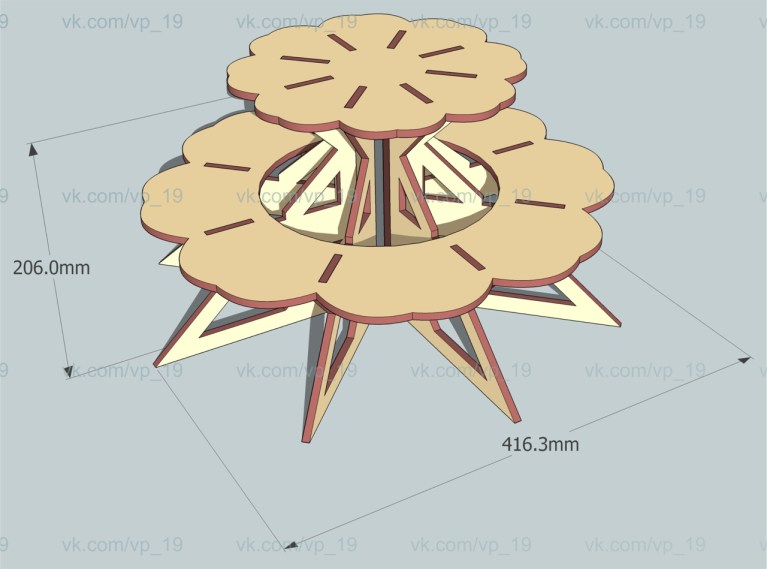 Laser Cut Shelf Layout For Flowers Free Vector File