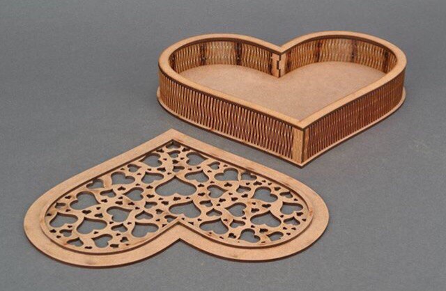 Laser Cut Shkatulka Serdtse Free DXF File