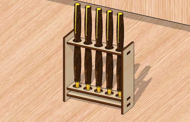 Laser Cut Simple Pen Holder Free DXF File