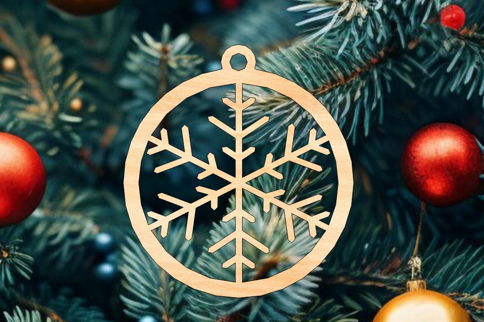 Laser Cut Snowflake Bauble Christmas Ornament Decorations Free DXF File