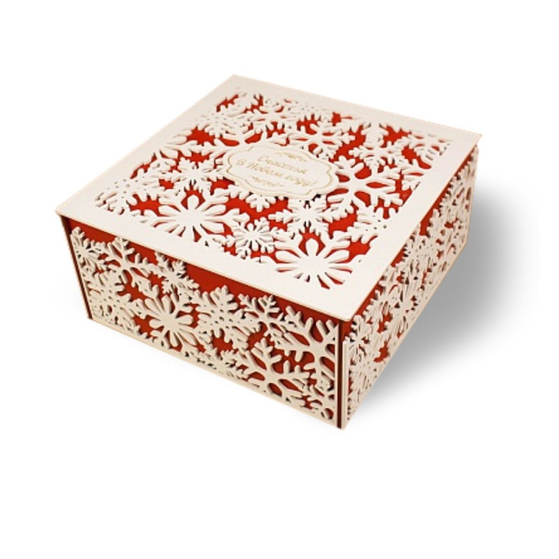 Laser Cut Snowflake Box Square Snowflake Gift Box Free Vector File
