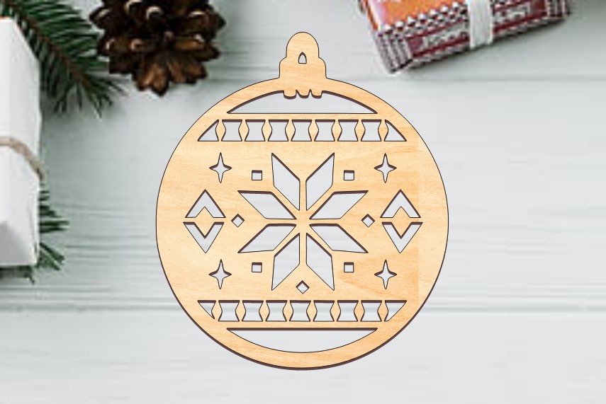 Laser Cut Snowflakes Bauble Ornament Christmas Decorations Free Vector File