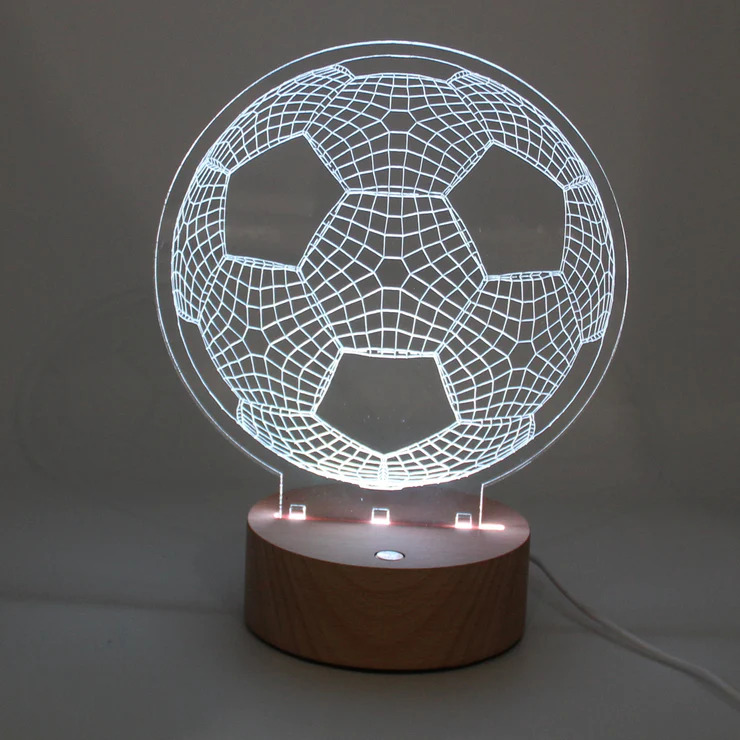 Laser Cut Soccer Ball 3d Nightlight Free Vector File