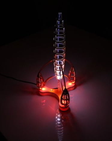 Laser Cut Space Rocket 3d Lamp Free Vector File