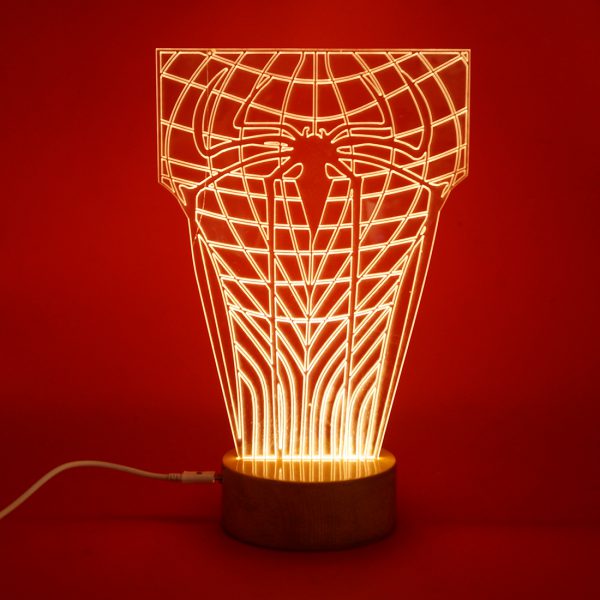 Laser Cut Spider Man Suit 3d Illusion Lamp Free Vector File