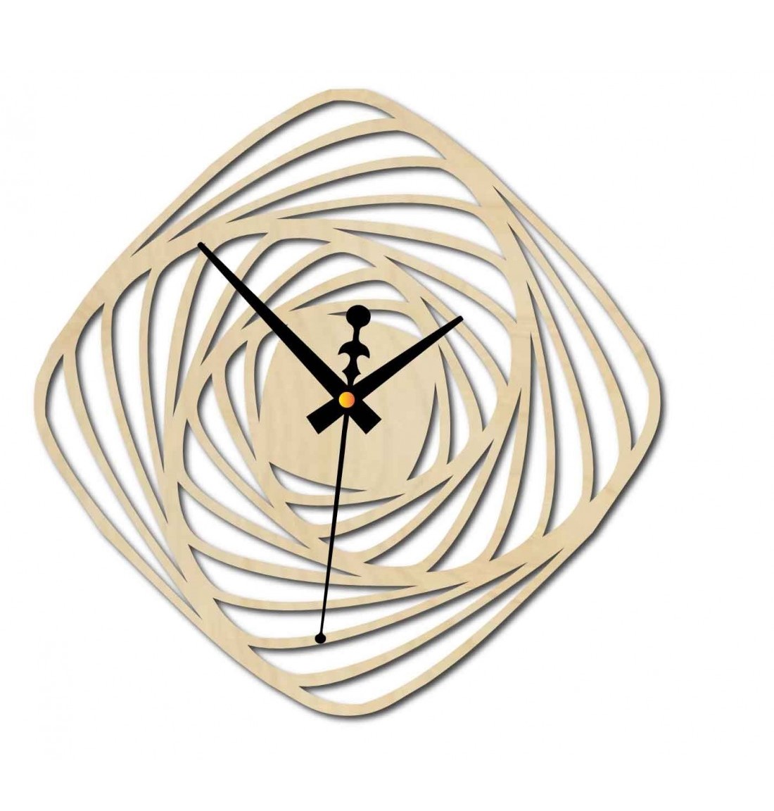 Laser Cut Spiral Modern Wall Clock Free Vector File