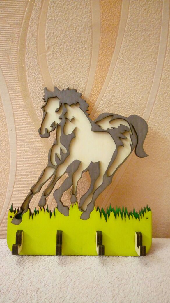 Laser Cut Stallion Horse Hanger Free DXF File