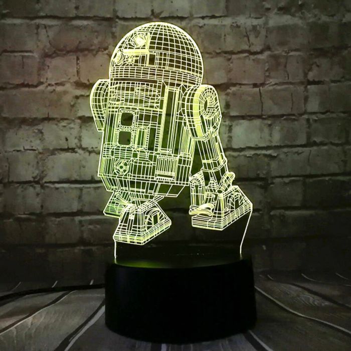 Laser Cut Star Wars r2-d2 3d Illusion Lamp Free Vector File