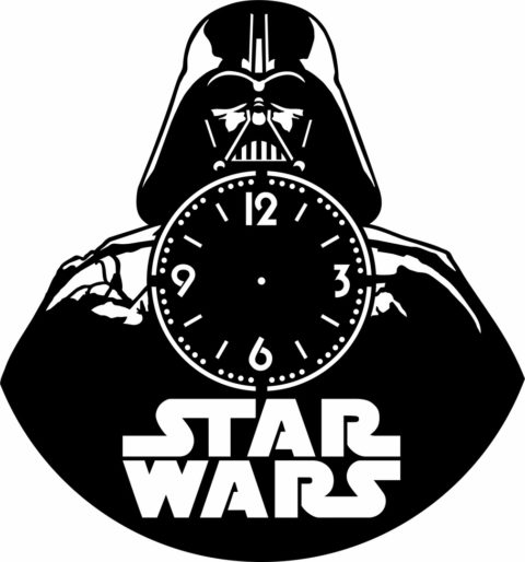 Laser Cut Star Wars Vinyl Clock Template Free Vector File