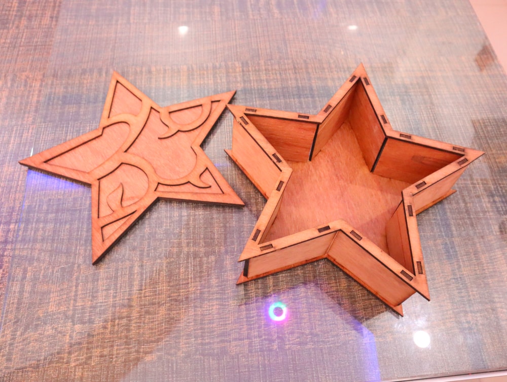 Laser Cut Star Wood Box 3mm Free Vector File