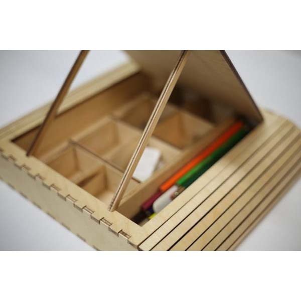 Laser Cut Storage Box For Students Pen And Pencil Organizer Free DXF File