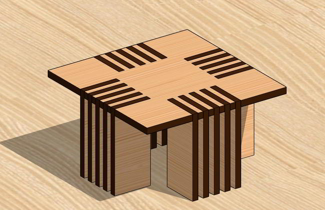 Laser Cut Table Wooden Dollhouse Miniature Furniture Toy Free DXF File