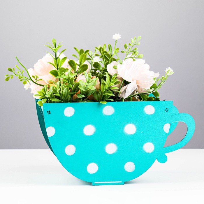 Laser Cut Tea Cup Flower Box Free DXF File