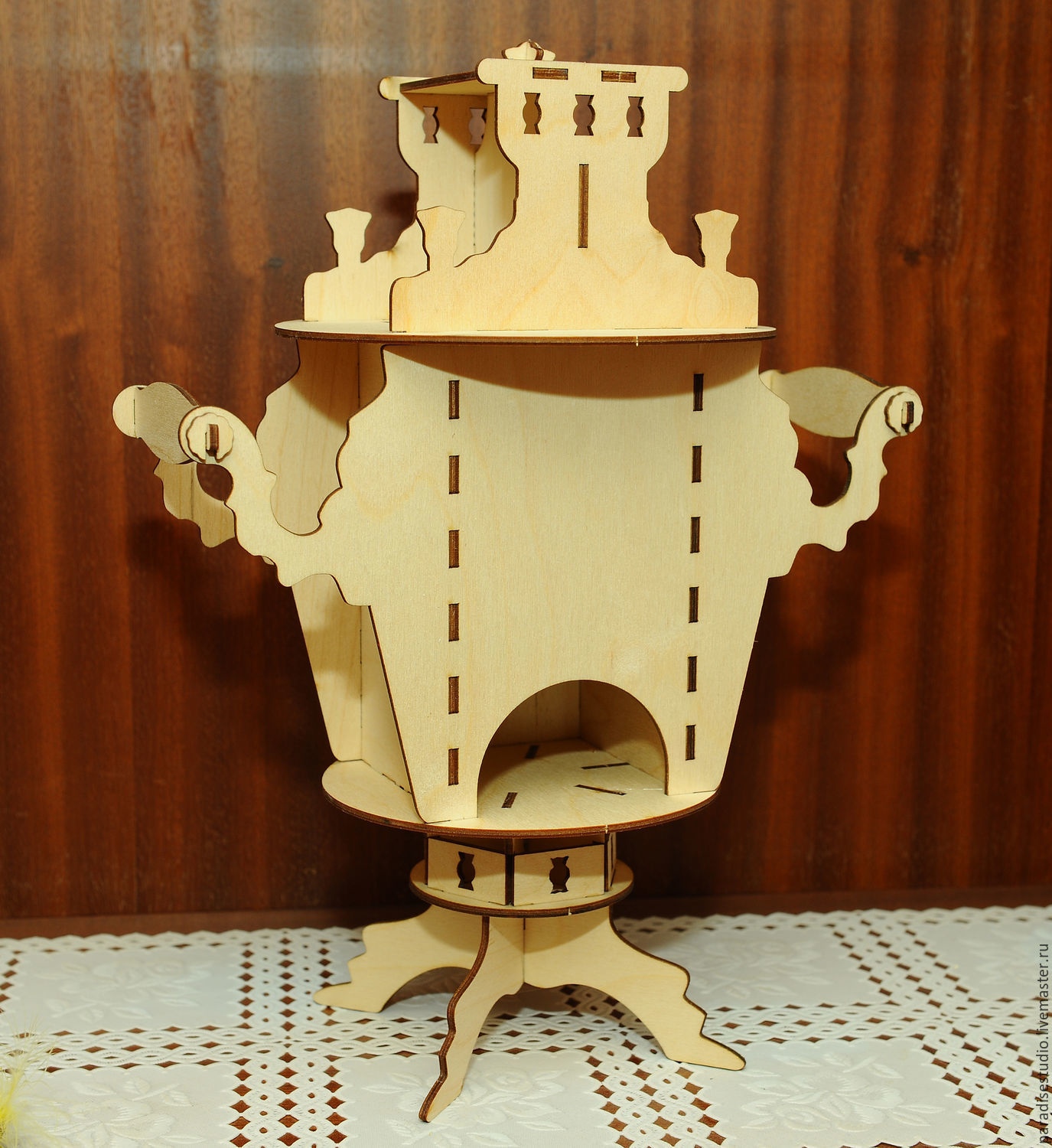 Laser Cut Tea House Samovar Free DXF File