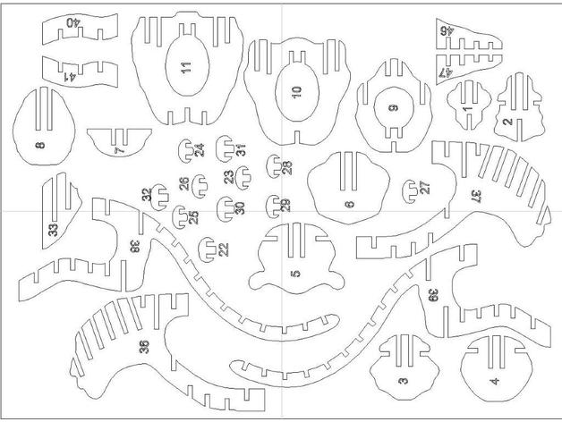 Laser Cut Tiger Bbq 3mm Puzzle 1 Free DXF File