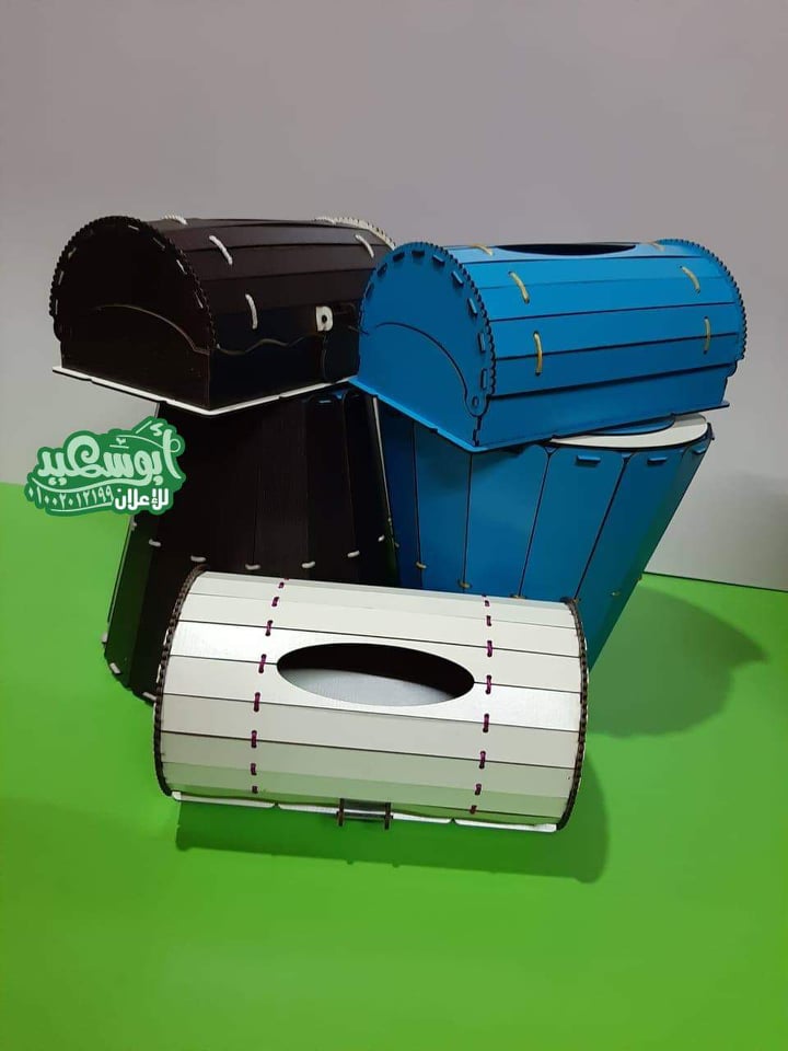 Laser Cut Tissue Box And Waste Paper Basket Dustbin Set Free DXF File