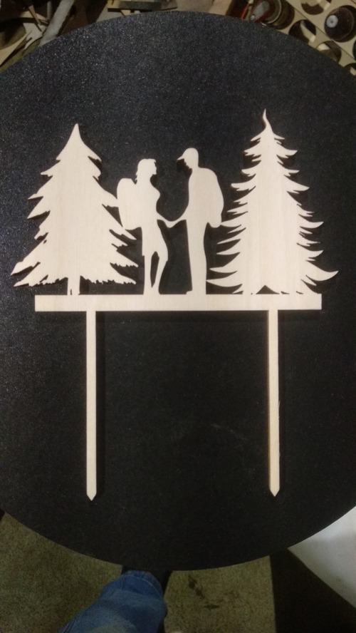 Laser Cut Tourist Couple Topper Free Vector File