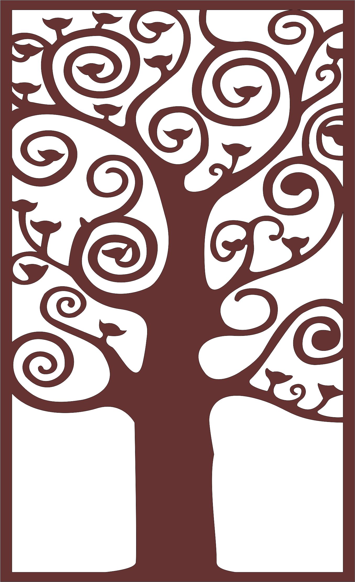 Laser Cut Tree Jali Design Cnc Cutting Pattern Free DXF File