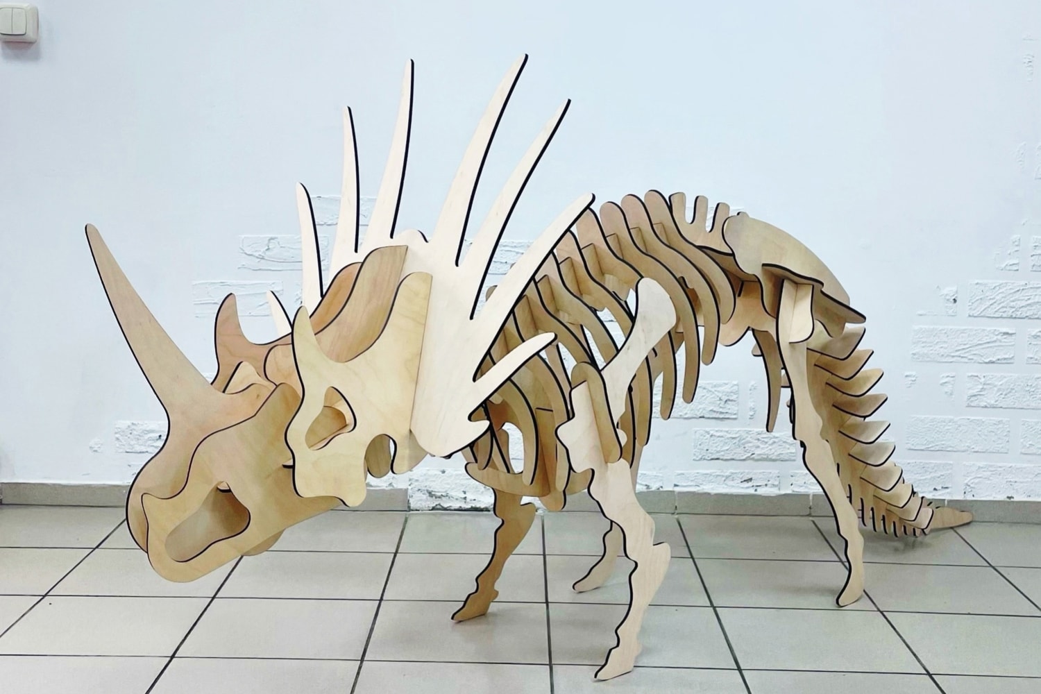 Laser Cut Triceratops 3d Puzzle 6mm Free Vector File