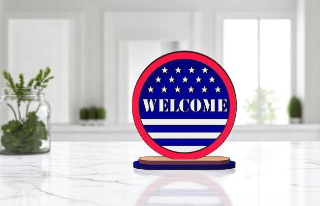 Laser Cut Usa Independence Day Table Top Decor Free Vector File